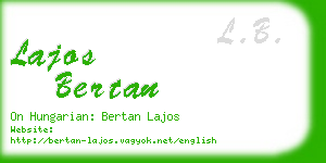 lajos bertan business card